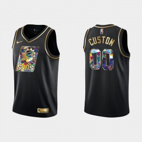 Dres Phoenix Suns  Prilagođeni Nike 2021-22 Crno Golden Edition 75th Anniversary Diamond Swingman